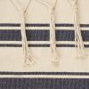 Fringed Blue & Cream Ticking Stripe Hammock Chair