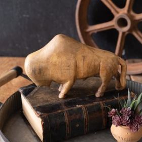 Hand Carved Bison Figurine