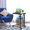 Black Multipurpose Adjustable Height TV Tray Sofa Table on Wheels