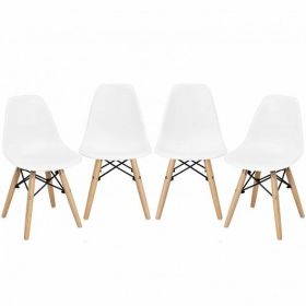 4 PCS Children Chair Set Medieval Style Dining Chairs with Wood Legs