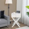 X-Shape 1 Drawer Nightstand End/Side Table Storage in White