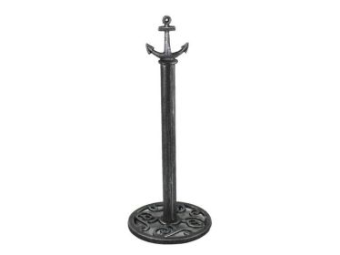 Antique Silver Cast Iron Anchor Extra Toilet Paper Stand 16&quot;