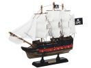 Wooden Black Pearl with White Sails Limited Model Pirate Ship 12""