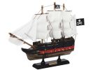 Wooden Caribbean Pirate White Sails Limited Model Pirate Ship 12""