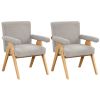 Modern Arm Chair Set of 2,Chair set with Solid Wood Frame, Altay Velvet Upholstered Accent chairs with arm pads for Living Room Bedroom Apartment, Gra