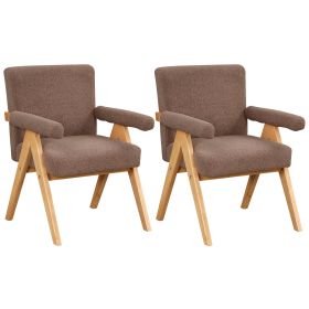 Modern Arm Chair Set of 2,Chair set with Solid Wood Frame, Altay Velvet Upholstered Accent chairs with arm pads for Living Room Bedroom Apartment, Bro