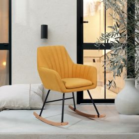 Upholstered Fabric ROCKING CHAIR - YELLOW