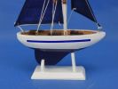 Wooden Blue Pacific Sailer with Blue Sails Model Sailboat Decoration 9""