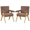 Modern Arm Chair Set of 2,Chair set with Solid Wood Frame, Altay Velvet Upholstered Accent chairs with arm pads for Living Room Bedroom Apartment, Bro