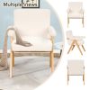 Modern Arm Chair Set of 2,Chair set with Solid Wood Frame, Altay Velvet Upholstered Accent chairs with arm pads for Living Room Bedroom Apartment, Whi