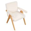 Modern Arm Chair Set of 2,Chair set with Solid Wood Frame, Altay Velvet Upholstered Accent chairs with arm pads for Living Room Bedroom Apartment, Whi