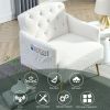 [Video]Welike 30 "W Modern Chesterfield Tufted Upholstered Chair with Deep Buttons, Living Room, Comfortable Armchair, Gold Hardware Legs, Tufted Chai