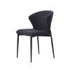 Dining Chairs set of 4, Upholstered Side Chairs, Adjustable Kitchen Chairs Accent Chair Cushion Upholstered Seat with Metal Legs for Living Room Dark