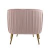 Velvet Accent Chair; Modern Barrel Chair with Ottoman; Arm Pub Chair for Living Room/Bedroom/Nail Salon; Blush Pink; Golden Finished; Suitable for Sma