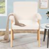 Modern Arm Chair Set of 2,Chair set with Solid Wood Frame, Altay Velvet Upholstered Accent chairs with arm pads for Living Room Bedroom Apartment, Whi