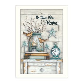 "No Place Like Home" By Mary June, Printed Wall Art, Ready To Hang Framed Poster, White Frame