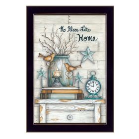 "No Place Like Home" By Mary June, Printed Wall Art, Ready To Hang Framed Poster, Black Frame