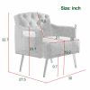 [Video]Welike 30 "W Modern Chesterfield Tufted Upholstered Chair with Deep Buttons, Living Room, Comfortable Armchair, Gold Hardware Legs, Tufted Chai