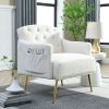 [Video]Welike 30 "W Modern Chesterfield Tufted Upholstered Chair with Deep Buttons, Living Room, Comfortable Armchair, Gold Hardware Legs, Tufted Chai