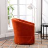 360-degree Swivel Accent Armchair Linen Blend Orange