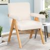 Modern Arm Chair Set of 2,Chair set with Solid Wood Frame, Altay Velvet Upholstered Accent chairs with arm pads for Living Room Bedroom Apartment, Whi