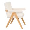 Modern Arm Chair Set of 2,Chair set with Solid Wood Frame, Altay Velvet Upholstered Accent chairs with arm pads for Living Room Bedroom Apartment, Whi