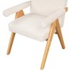 Modern Arm Chair Set of 2,Chair set with Solid Wood Frame, Altay Velvet Upholstered Accent chairs with arm pads for Living Room Bedroom Apartment, Whi