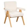 Modern Arm Chair Set of 2,Chair set with Solid Wood Frame, Altay Velvet Upholstered Accent chairs with arm pads for Living Room Bedroom Apartment, Whi