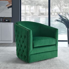 COCO 31.5"W Velvet Swivel Accent Chair-Green