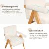 Modern Arm Chair Set of 2,Chair set with Solid Wood Frame, Altay Velvet Upholstered Accent chairs with arm pads for Living Room Bedroom Apartment, Whi