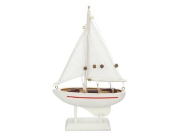 Wooden Intrepid Model Sailboat 9""