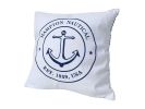 Decorative White Hampton Nautical with Anchor Throw Pillow 16""