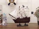 Wooden Captain Hooks Jolly Roger from Peter Pan White Sails Model Pirate Ship 12""