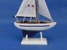 Wooden Blue Pacific Sailer Model Sailboat Decoration 9""