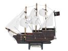 Wooden Blackbeard's Queen Anne's Revenge White Sails Model Pirate Ship 7""