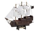 Wooden Blackbeard's Queen Anne's Revenge White Sails Model Pirate Ship 7""