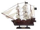 Wooden Captain Kidd's Black Falcon White Sails Pirate Ship Model 20""