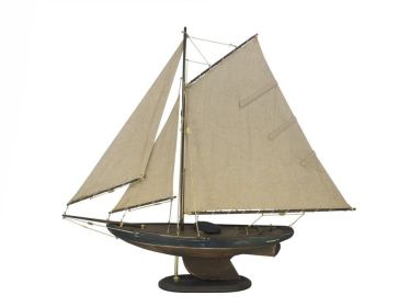 Wooden Rustic Newport Sloop Model Sailboat Decoration 30""