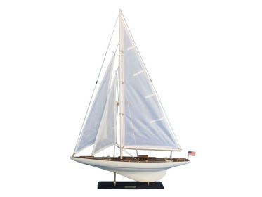 Wooden Intrepid Model Sailbaot Decoration 35""