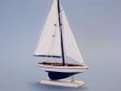 Wooden Blue Pacific Sailer Model Sailboat Decoration 17""