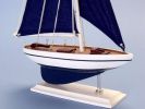 Wooden Blue Pacific Sailer with Blue Sails Model Sailboat Decoration 17""