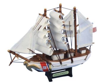 Wooden United States Coast Guard USCG Eagle Model Ship 7""