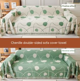 Chenille Sofa Cover Dual-purpose Dustproof Straight Row (Option: MY2 Xinyi Green-180x380cm)