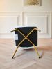 Modern Living Dining Room Chairs, Mid Century Modern Kitchen Chairs, Small Velvet Accent Chair with Golden Metal Legs, Leisure Chairs Set of 2