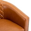 COOLMORE Accent Chair with Ottoman, Mid Century Modern Barrel Chair Upholstered Club Tub Round Arms Chair for Living Room