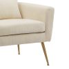 29.5"W Modern Chenille Accent Chair Armchair Upholstered Reading Chair Single Sofa Leisure Club Chair with Gold Metal Leg and Throw Pillow for Living