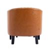 COOLMORE Accent Chair with Ottoman, Mid Century Modern Barrel Chair Upholstered Club Tub Round Arms Chair for Living Room