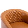 COOLMORE Accent Chair with Ottoman, Mid Century Modern Barrel Chair Upholstered Club Tub Round Arms Chair for Living Room